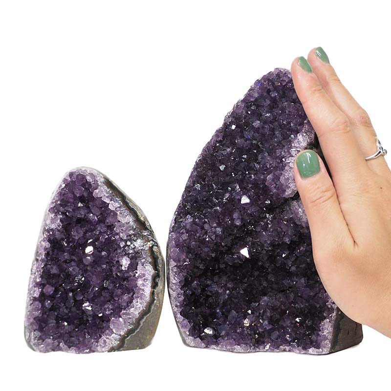 1.97kg Amethyst Polished Crystal Geode Specimen Set 2 Pieces DN1095 4 Amethyst Crystal Geode Specimen Set 2 Pieces DN1095 | Himalayan Salt Factory