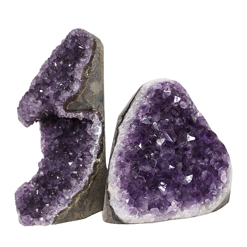2.11kg Amethyst Polished Crystal Geode Specimen Set 2 Pieces DN1096 3 Amethyst Crystal Geode Specimen Set 2 Pieces DN1096 | Himalayan Salt Factory
