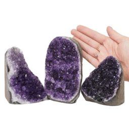 2.16kg Amethyst Polished Crystal Geode Specimen Set 3 Pieces DN1098 5 Amethyst Crystal Geode Specimen Set 2 Pieces DN1098 | Himalayan Salt Factory