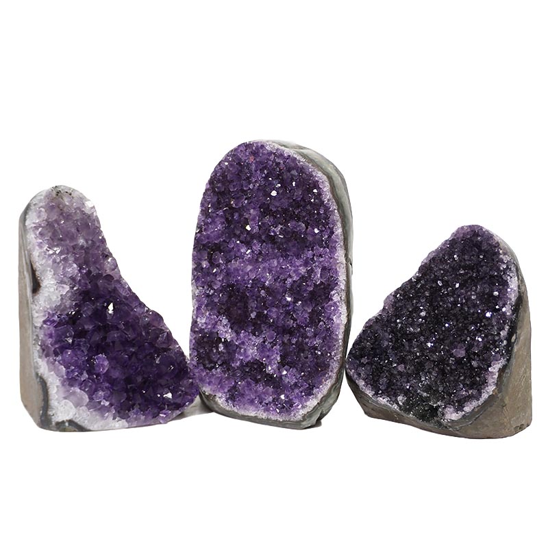 2.16kg Amethyst Polished Crystal Geode Specimen Set 3 Pieces DN1098 3 Amethyst Crystal Geode Specimen Set 2 Pieces DN1098 | Himalayan Salt Factory