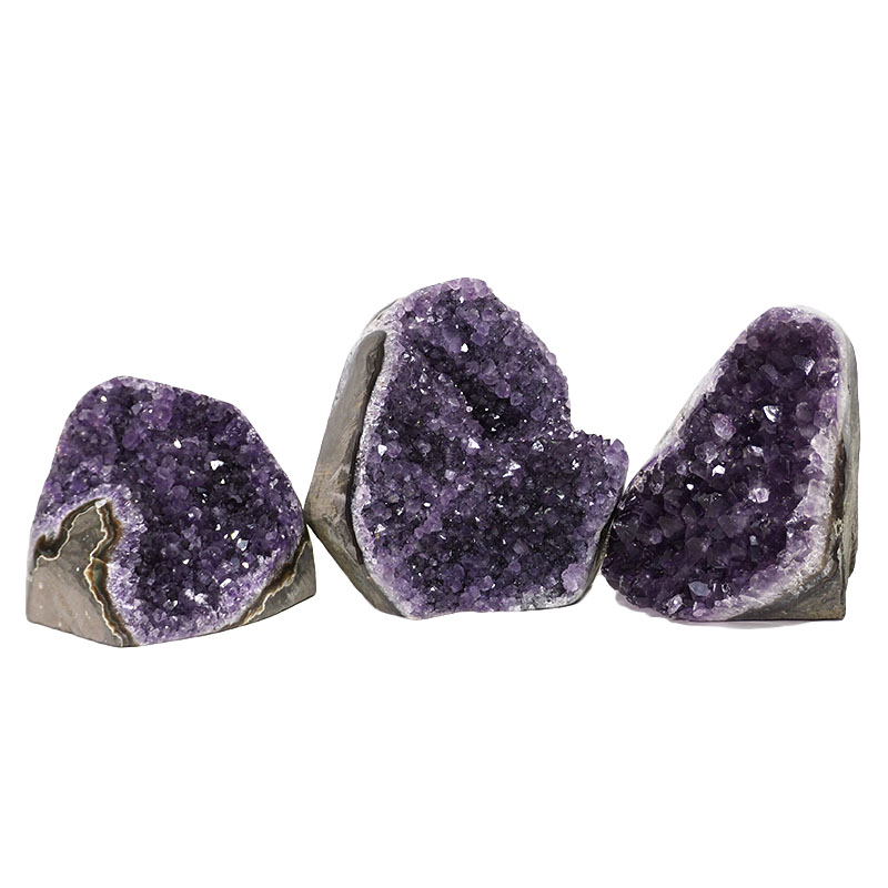 2.44kg Amethyst Polished Crystal Geode Specimen Set 3 Pieces DN1099 3 Amethyst Crystal Geode Specimen Set 2 Pieces DN1099 | Himalayan Salt Factory