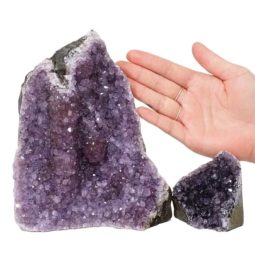 2.14kg Amethyst Crystal Geode Specimen Set 2 Pieces DN1101 5 Amethyst Crystal Geode Specimen Set 2 Pieces DN1101 | Himalayan Salt Factory