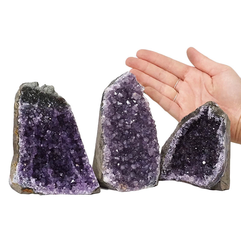 2.20kg Amethyst Crystal Geode Specimen Set 3 Pieces DN1107 4 Amethyst Crystal Geode Specimen Set 2 Pieces DN1107 | Himalayan Salt Factory