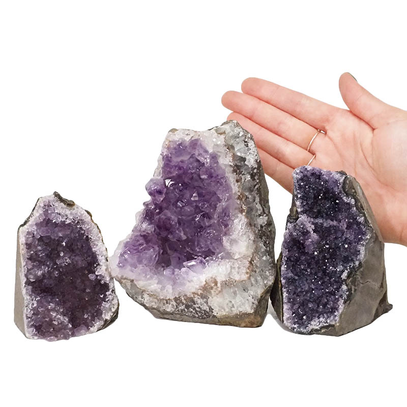 2.17kg Amethyst Crystal Geode Specimen Set 3 Pieces DN1111 4 Amethyst Crystal Geode Specimen Set 2 Pieces DN1111 | Himalayan Salt Factory