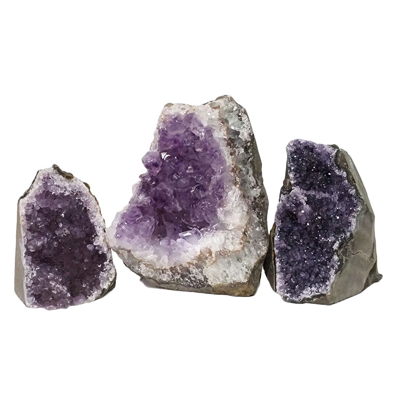 2.17kg Amethyst Crystal Geode Specimen Set 3 Pieces DN1111 3 Amethyst Crystal Geode Specimen Set 2 Pieces DN1111 | Himalayan Salt Factory