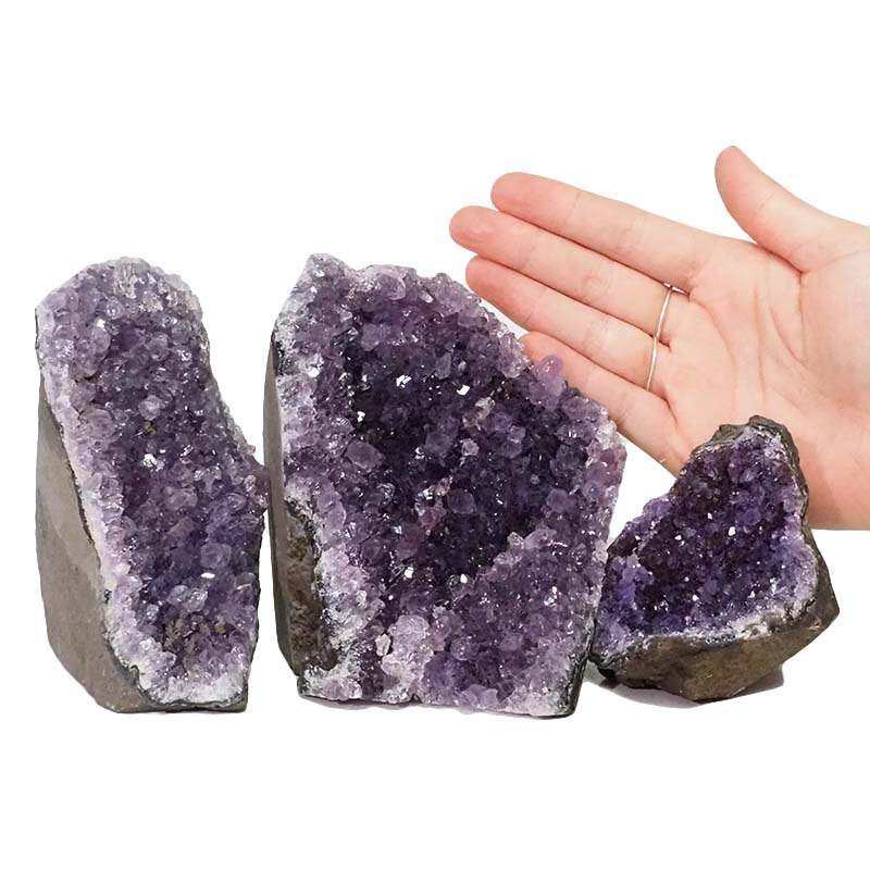 2.11kg Amethyst Crystal Geode Specimen Set 3 Pieces DN1116 4 Amethyst Crystal Geode Specimen Set 2 Pieces DN1116 | Himalayan Salt Factory