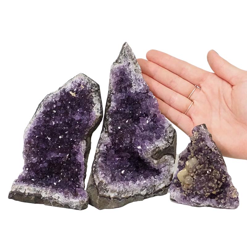 2.05kg Amethyst Crystal Geode Specimen Set 3 Pieces DN1117 4 Amethyst Crystal Geode Specimen Set 2 Pieces DN1117 | Himalayan Salt Factory