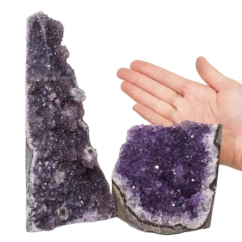 2.43kg Amethyst Crystal Geode Specimen Set 2 Pieces DN1118 4 Amethyst Crystal Geode Specimen Set 2 Pieces DN1118 | Himalayan Salt Factory
