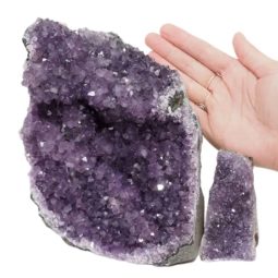 Amethyst Crystal Geode Specimen Set 2 Pieces DN989 | Himalayan Salt Factory