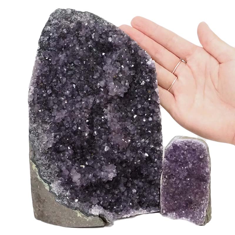 3.08kg Amethyst Crystal Geode Specimen Set 2 Pieces DN990 4 Amethyst Crystal Geode Specimen Set 2 Pieces DN990 | Himalayan Salt Factory