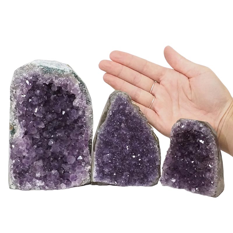 2.18kg Amethyst Crystal Geode Specimen Set 3 Pieces DN992 4 Amethyst Crystal Geode Specimen Set 2 Pieces DN992 | Himalayan Salt Factory
