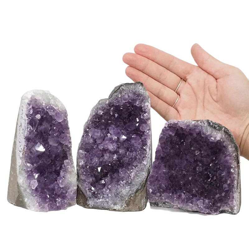 2.25kg Amethyst Crystal Geode Specimen Set 3 Pieces DN993 4 Amethyst Crystal Geode Specimen Set 2 Pieces DN993 | Himalayan Salt Factory
