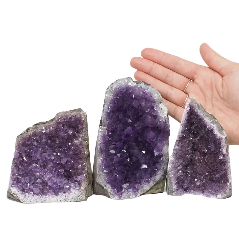 2.08kg Amethyst Crystal Geode Specimen Set 3 Pieces DN994 4 Amethyst Crystal Geode Specimen Set 2 Pieces DN994 | Himalayan Salt Factory