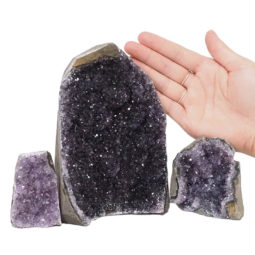 Amethyst Crystal Geode Specimen Set 2 Pieces DN996 | Himalayan Salt Factory
