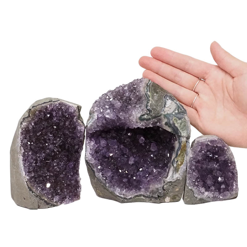 2.16kg Amethyst Crystal Geode Specimen Set 3 Pieces DN998 4 Amethyst Crystal Geode Specimen Set 2 Pieces DN998 | Himalayan Salt Factory
