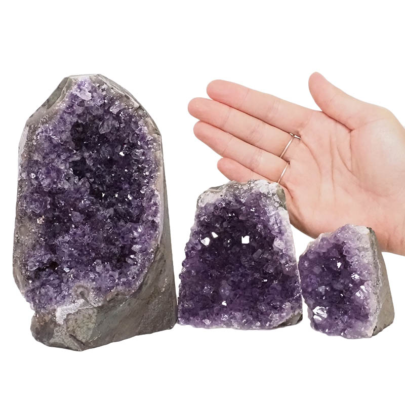 2.22kg Amethyst Crystal Geode Specimen Set 3 Pieces DN1011 4 Amethyst Crystal Geode Specimen Set 3 Pieces DN1011 | Himalayan Salt Factory