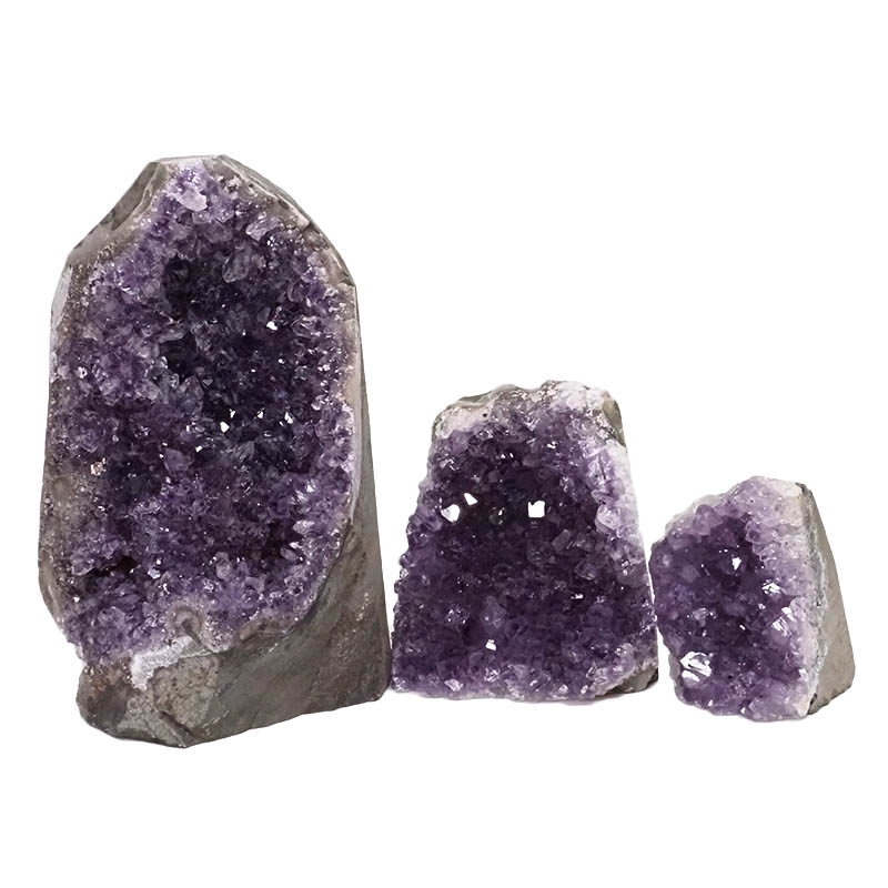 2.22kg Amethyst Crystal Geode Specimen Set 3 Pieces DN1011 3 Amethyst Crystal Geode Specimen Set 3 Pieces DN1011 | Himalayan Salt Factory