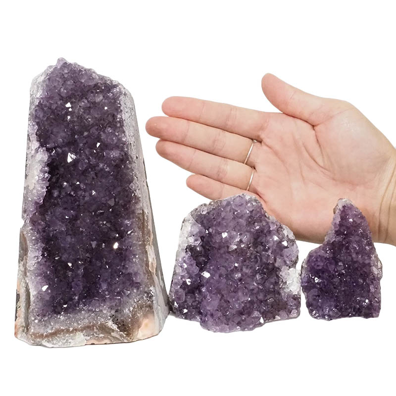 2.17kg Amethyst Crystal Geode Specimen Set 3 Pieces DN1012 4 Amethyst Crystal Geode Specimen Set 3 Pieces DN1012 | Himalayan Salt Factory