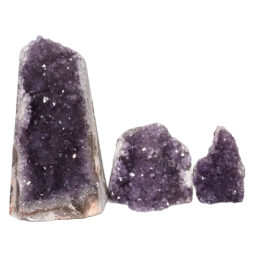 Amethyst Crystal Geode Specimen Set 3 Pieces DN1012 | Himalayan Salt Factory