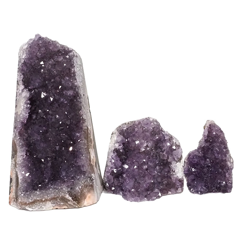 2.17kg Amethyst Crystal Geode Specimen Set 3 Pieces DN1012 3 Amethyst Crystal Geode Specimen Set 3 Pieces DN1012 | Himalayan Salt Factory
