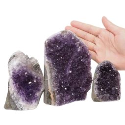 2.09kg Amethyst Crystal Geode Specimen Set 3 Pieces DN1015 5 Amethyst Crystal Geode Specimen Set 3 Pieces DN1015 | Himalayan Salt Factory