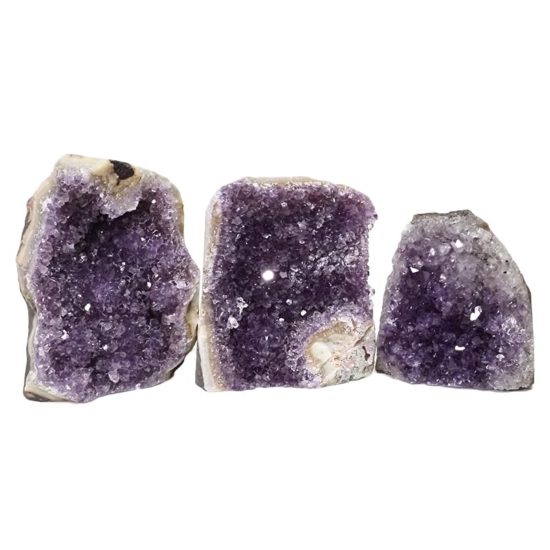 2.10kg Amethyst Crystal Geode Specimen Set 3 Pieces DN1016 3 Amethyst Crystal Geode Specimen Set 3 Pieces DN1016 | Himalayan Salt Factory