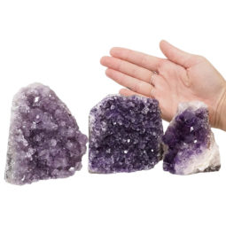 2.06kg Amethyst Crystal Geode Specimen Set 3 Pieces DN1019 5 Amethyst Crystal Geode Specimen Set 3 Pieces DN1019 | Himalayan Salt Factory
