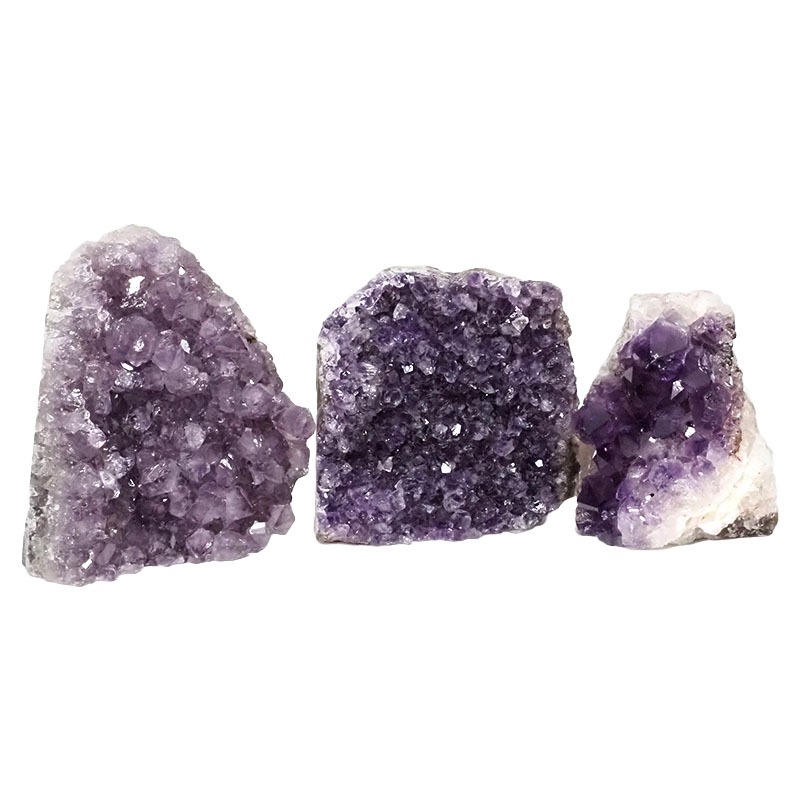 2.06kg Amethyst Crystal Geode Specimen Set 3 Pieces DN1019 3 Amethyst Crystal Geode Specimen Set 3 Pieces DN1019 | Himalayan Salt Factory