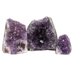 Amethyst Crystal Geode Specimen Set 3 Pieces DN1020 | Himalayan Salt Factory