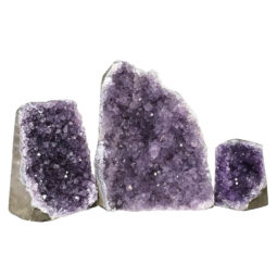 Amethyst Crystal Geode Specimen Set 3 Pieces DN1029 | Himalayan Salt Factory