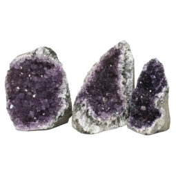 Amethyst Crystal Geode Specimen Set 3 Pieces DN1030 | Himalayan Salt Factory