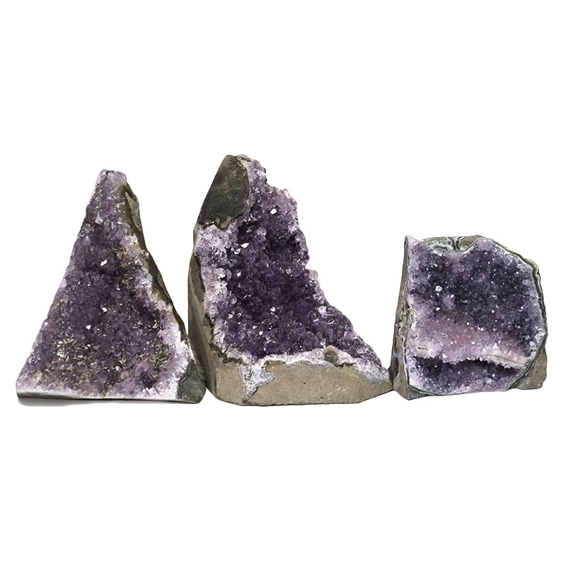 2.09kg Amethyst Crystal Geode Specimen Set 3 Pieces DN1034 3 Amethyst Crystal Geode Specimen Set 3 Pieces DN1034 | Himalayan Salt Factory