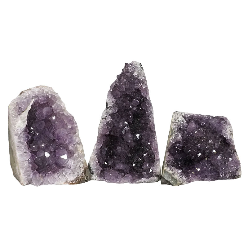 2.14kg Amethyst Crystal Geode Specimen Set 3 Pieces DN1035 3 Amethyst Crystal Geode Specimen Set 3 Pieces DN1035 | Himalayan Salt Factory