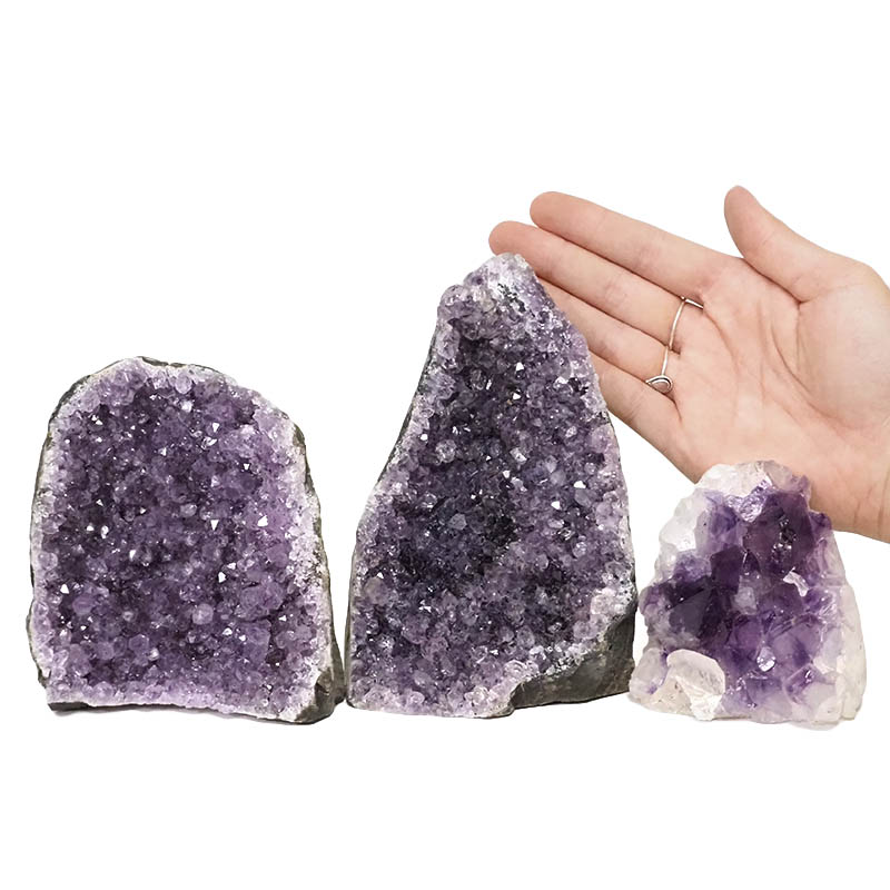 2.08kg Amethyst Crystal Geode Specimen Set 3 Pieces DN1036 4 Amethyst Crystal Geode Specimen Set 3 Pieces DN1036 | Himalayan Salt Factory