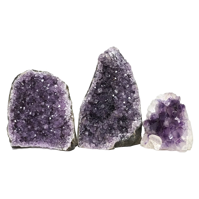 2.08kg Amethyst Crystal Geode Specimen Set 3 Pieces DN1036 3 Amethyst Crystal Geode Specimen Set 3 Pieces DN1036 | Himalayan Salt Factory