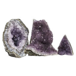 Amethyst Crystal Geode Specimen Set 3 Pieces DN1038 | Himalayan Salt Factory