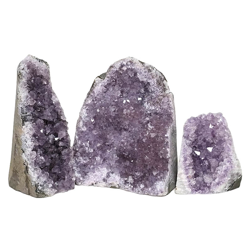 2.05kg Amethyst Crystal Geode Specimen Set 3 Pieces DN1041 3 Amethyst Crystal Geode Specimen Set 3 Pieces DN1041 | Himalayan Salt Factory