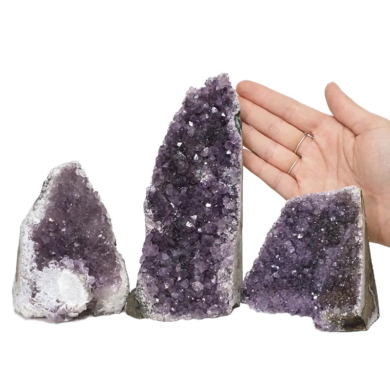 2.18kg Amethyst Crystal Geode Specimen Set 3 Pieces DN1042 4 Amethyst Crystal Geode Specimen Set 3 Pieces DN1042 | Himalayan Salt Factory