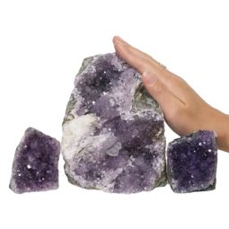 2.29kg Amethyst Crystal Geode Specimen Set 3 Pieces DN1045 5 Amethyst Crystal Geode Specimen Set 3 Pieces DN1045 | Himalayan Salt Factory