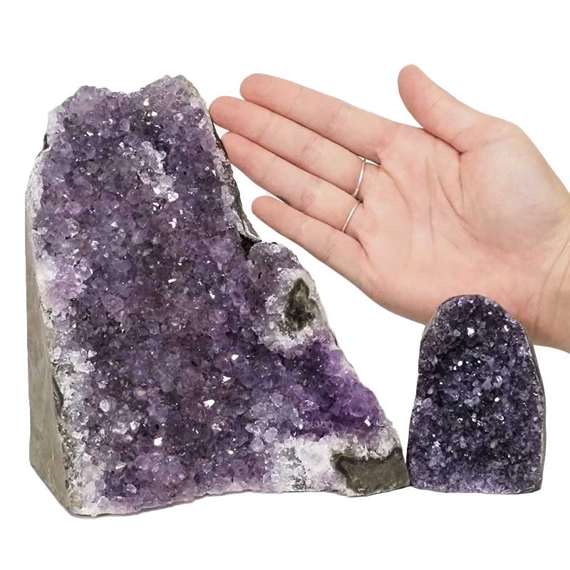 2.58kg Amethyst Crystal Geode Specimen Set 2 Pieces DN1049 4 Amethyst Crystal Geode Specimen Set 3 Pieces DN1049 | Himalayan Salt Factory