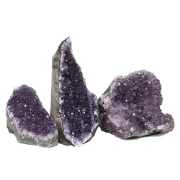 Amethyst Crystal Geode Specimen Set 3 Pieces DN1053 | Himalayan Salt Factory