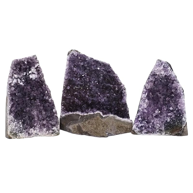 2.03kg Amethyst Crystal Geode Specimen Set 3 Pieces DN1055 3 Amethyst Crystal Geode Specimen Set 3 Pieces DN1055 | Himalayan Salt Factory