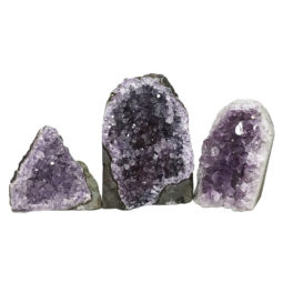 Amethyst Crystal Geode Specimen Set 3 Pieces DN1062 | Himalayan Salt Factory