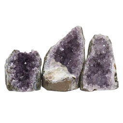 Amethyst Crystal Geode Specimen Set 3 Pieces DN1063 | Himalayan Salt Factory