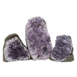 Amethyst Crystal Geode Specimen Set 3 Pieces DN1064 | Himalayan Salt Factory