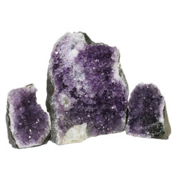 Amethyst Crystal Geode Specimen Set 3 Pieces DN1076 | Himalayan Salt Factory