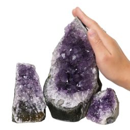Amethyst Crystal Geode Specimen Set 3 Pieces DN1077 | Himalayan Salt Factory