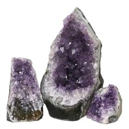 Amethyst Crystal Geode Specimen Set 3 Pieces DN1077 | Himalayan Salt Factory