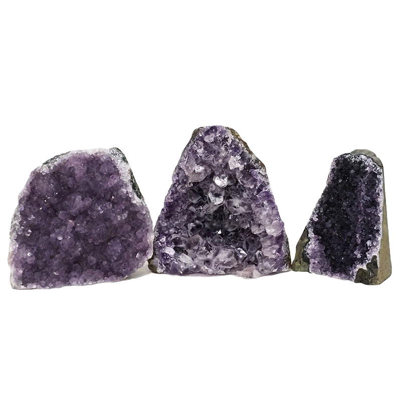 2.02kg Amethyst Crystal Geode Specimen Set 3 Pieces DN1078 3 Amethyst Crystal Geode Specimen Set 3 Pieces DN1078 | Himalayan Salt Factory