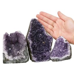 2.05kg Amethyst Crystal Geode Specimen Set 3 Pieces DN1079 5 Amethyst Crystal Geode Specimen Set 3 Pieces DN1079 | Himalayan Salt Factory